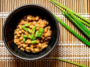   Natto - a traditional soy-based Asian dish